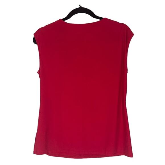 WHBM Dark Pink Short Sleeve Pleated Front Lightweight Blouse Women Sz M - Picture 2 of 8